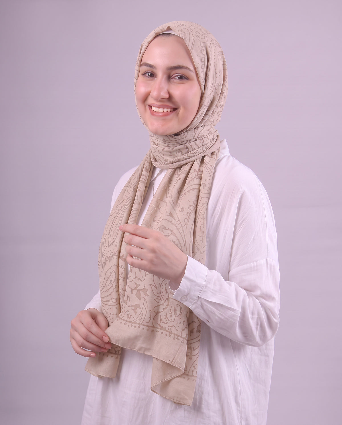 Robean Devore Scarf - Café