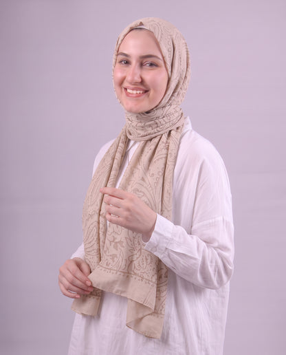 Robean Devore Scarf - Café