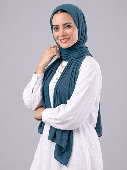 Lulua Plain Cotton Scarf - Teal