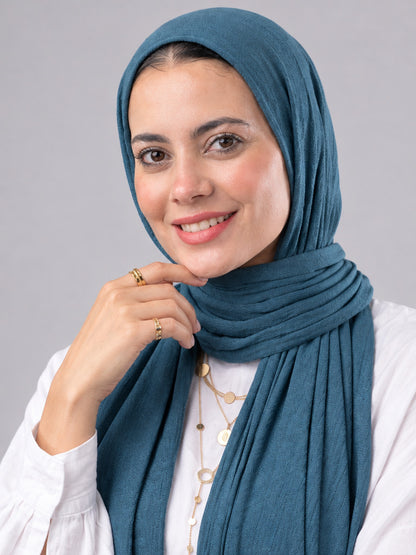 Lulua Plain Cotton Scarf - Teal