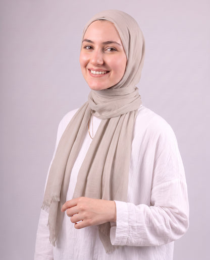 Safnga Cotton Scarf - Light Beige