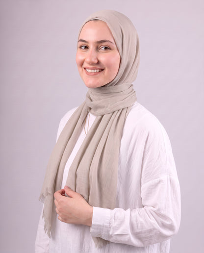 Safnga Cotton Scarf - Light Beige