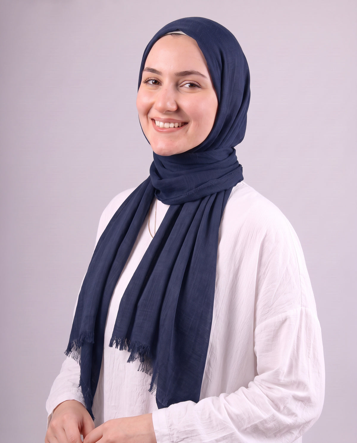 Safnga Cotton Scarf - Navy