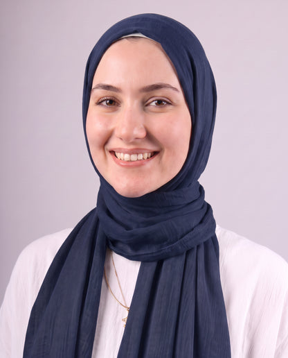 Safnga Cotton Scarf - Navy