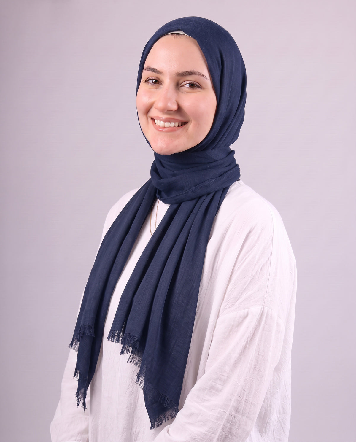 Safnga Cotton Scarf - Navy