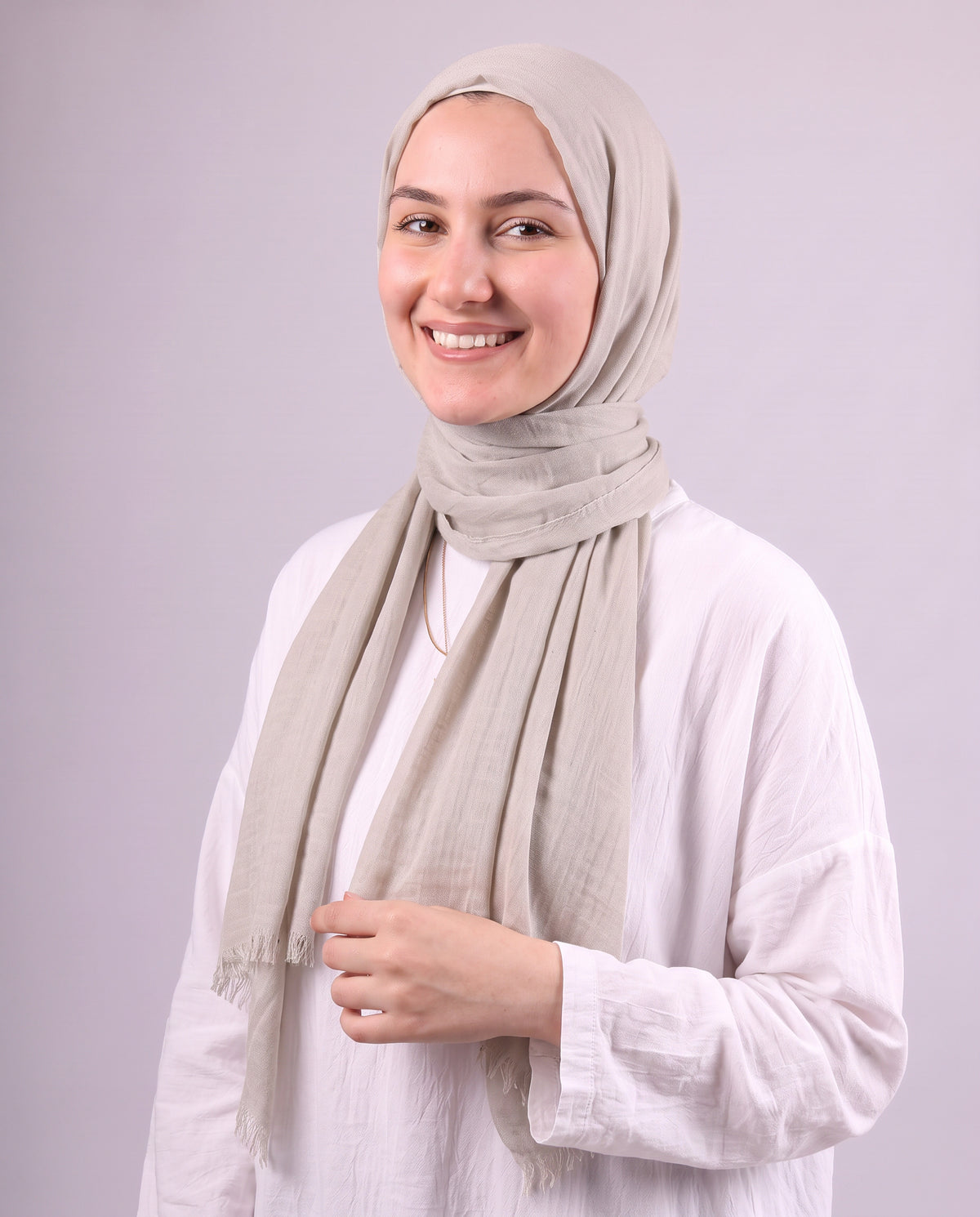 Safnga Cotton Scarf - Grey Beige