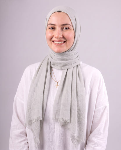 Safnga Cotton Scarf - Light Grey