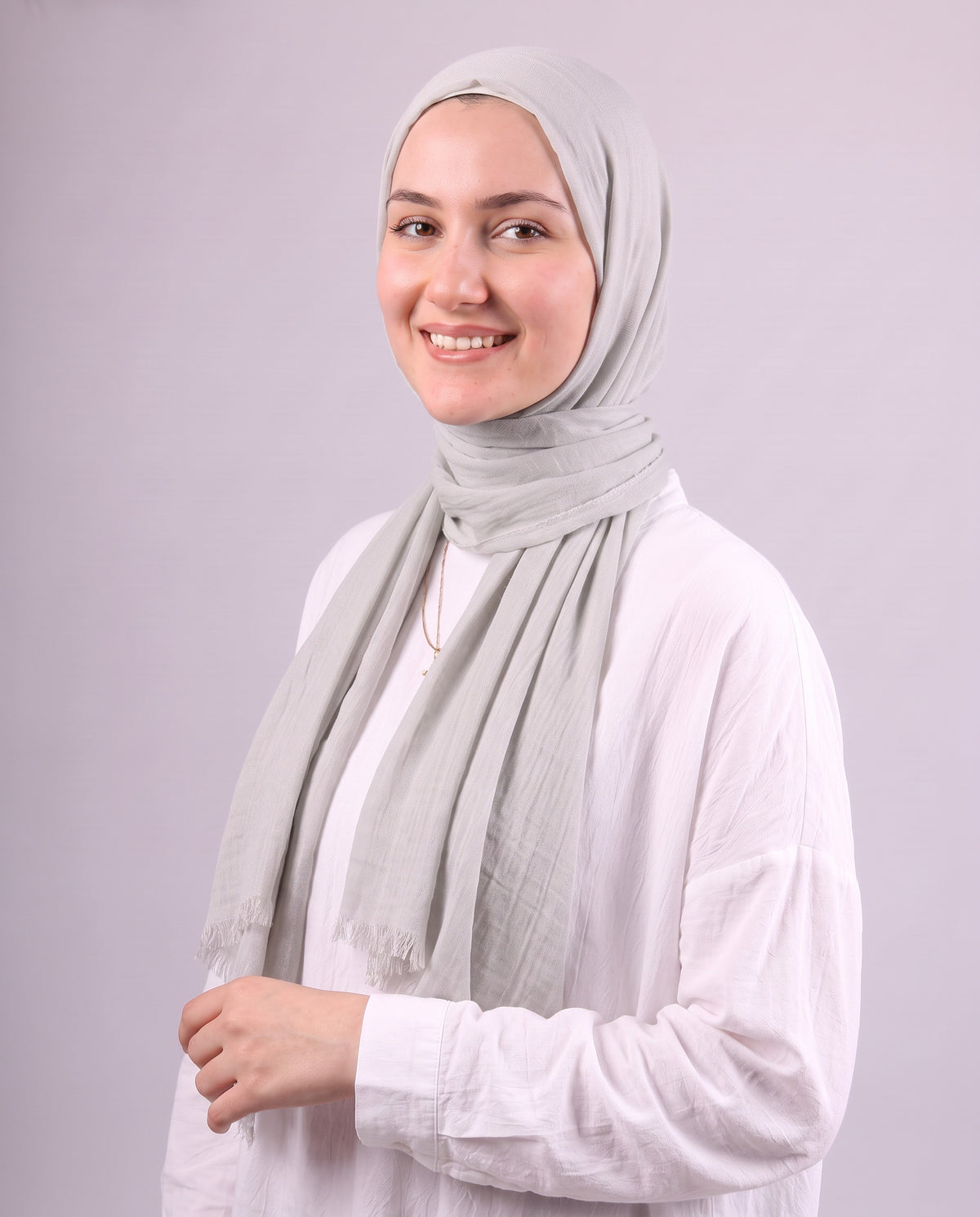 Safnga Cotton Scarf - Light Grey