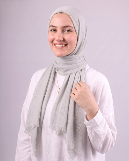 Safnga Cotton Scarf - Light Grey