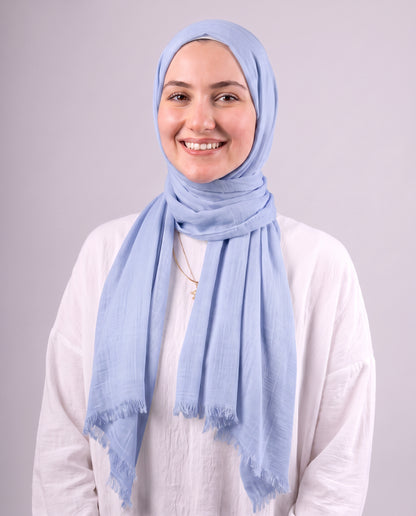 Safnga Cotton Scarf - Light Baby Blue