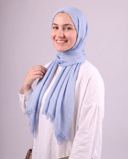 Safnga Cotton Scarf - Light Baby Blue