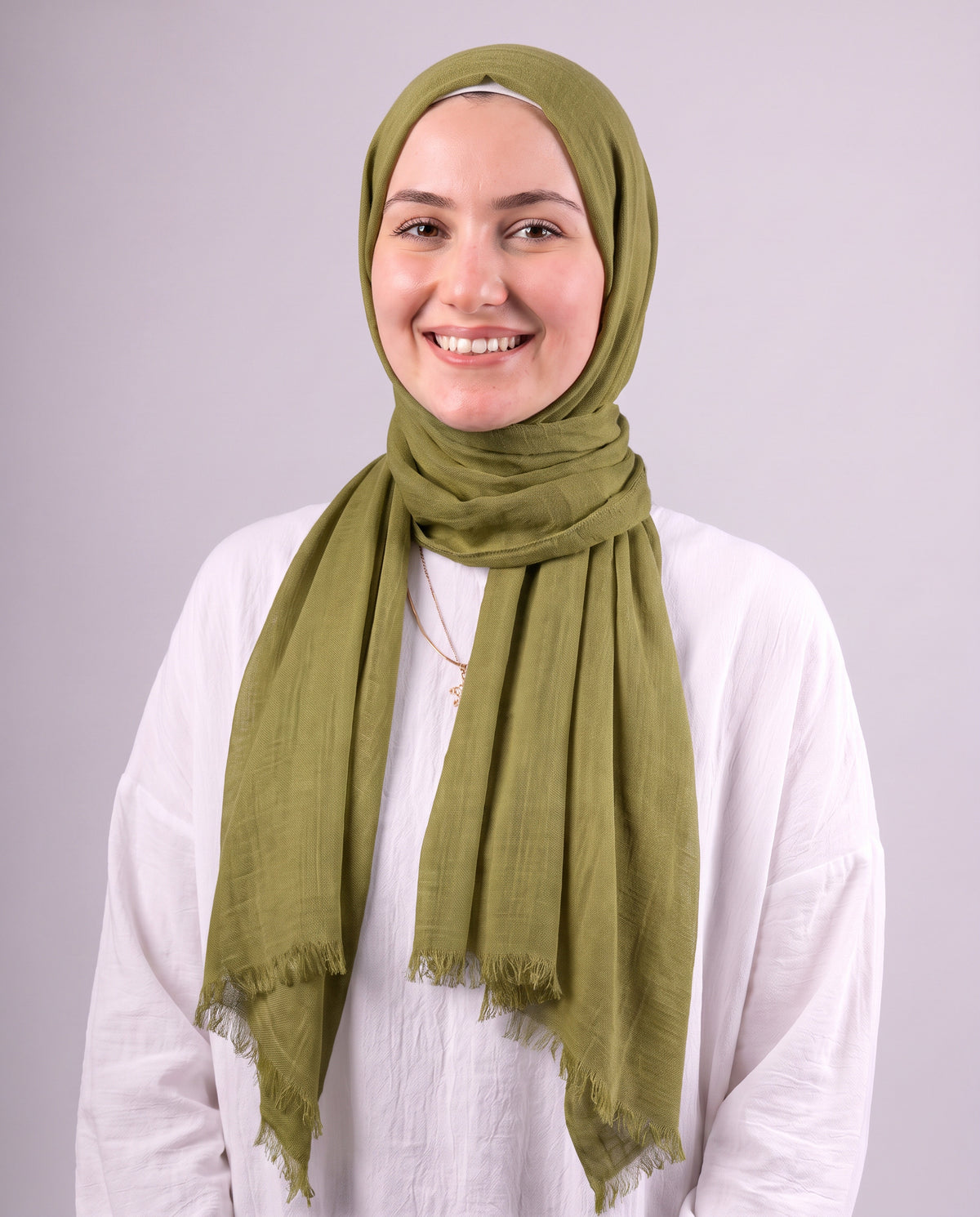 Safnga Cotton Scarf - Olive