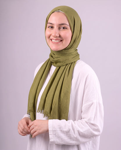 Safnga Cotton Scarf - Olive