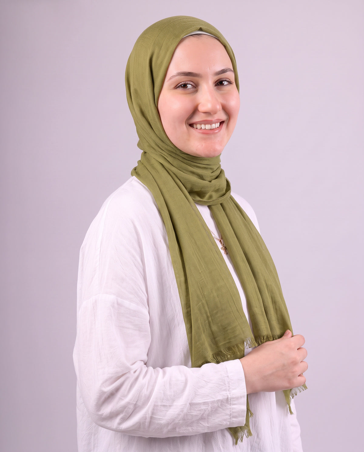 Safnga Cotton Scarf - Olive