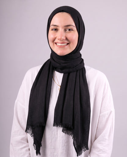 Safnga Cotton Scarf - Black