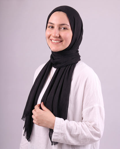 Safnga Cotton Scarf - Black