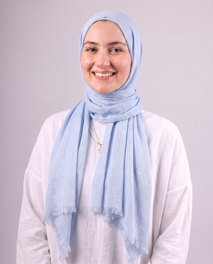 Safnga Cotton Scarf - Baby Blue