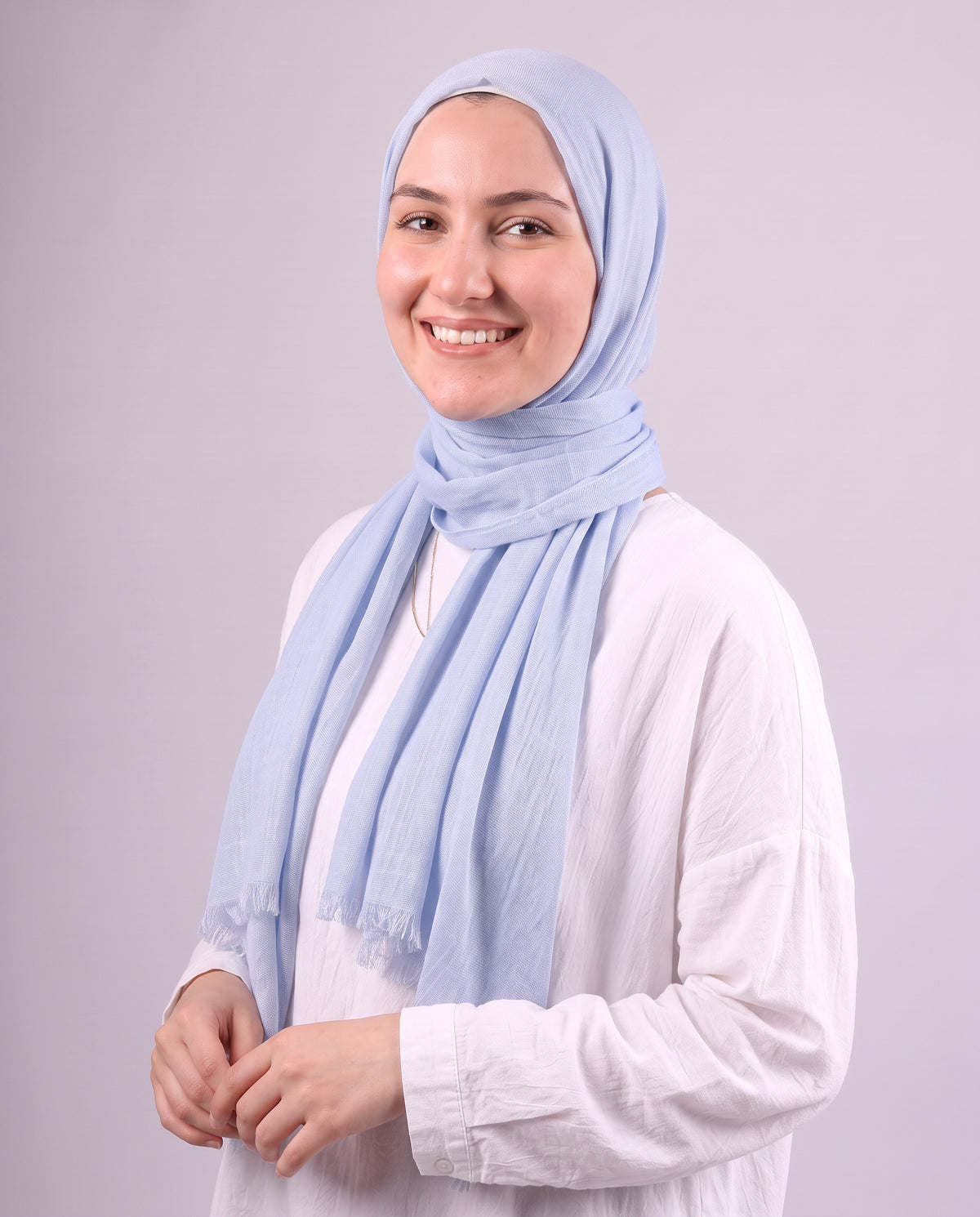 Safnga Cotton Scarf - Baby Blue