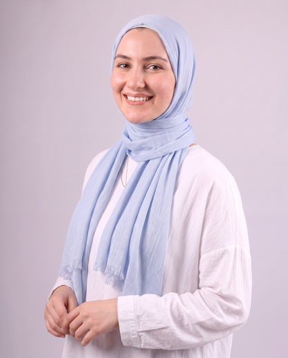 Safnga Cotton Scarf - Baby Blue