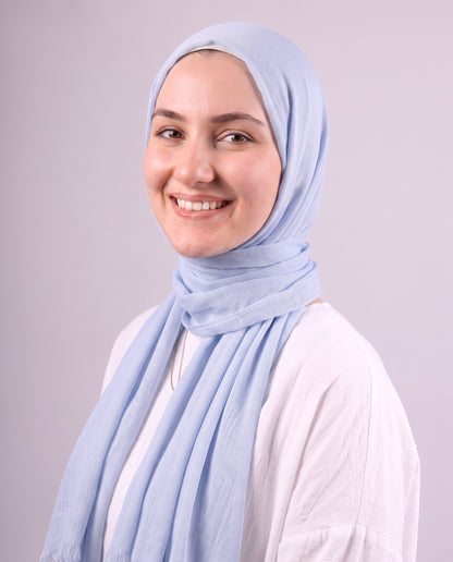 Safnga Cotton Scarf - Baby Blue