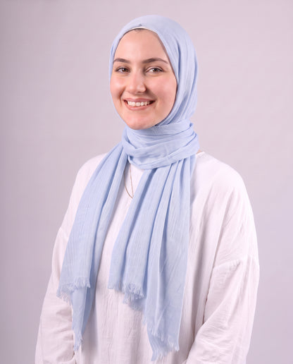 Safnga Cotton Scarf - Baby Blue