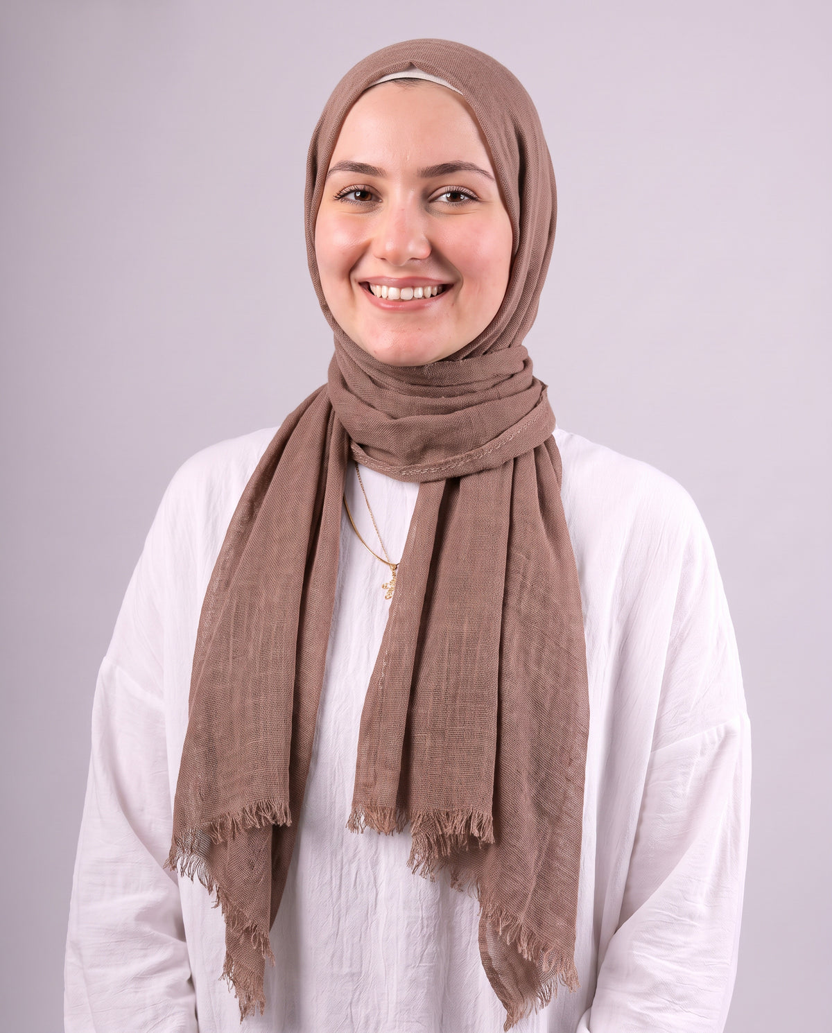 Safnga Cotton Scarf - Medium Café