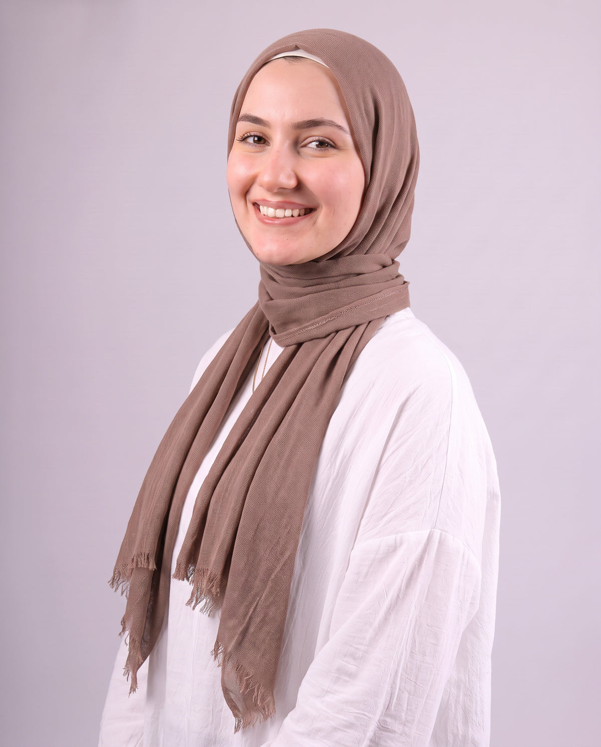 Safnga Cotton Scarf - Medium Café