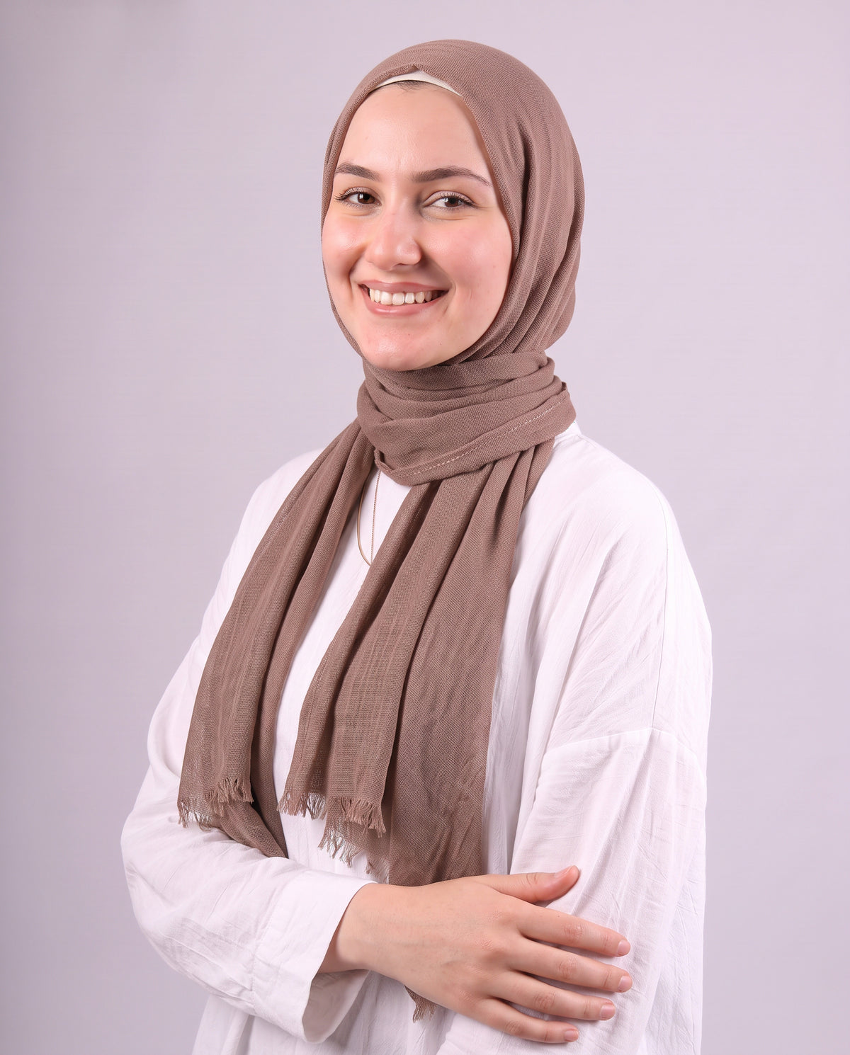 Safnga Cotton Scarf - Medium Café