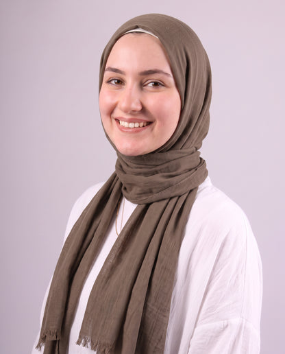 Safnga Cotton Scarf - Dark Café