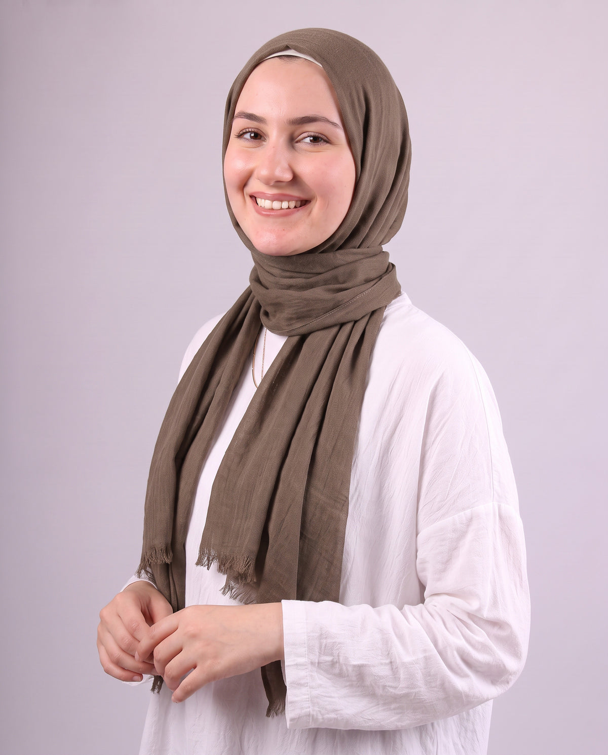Safnga Cotton Scarf - Dark Café