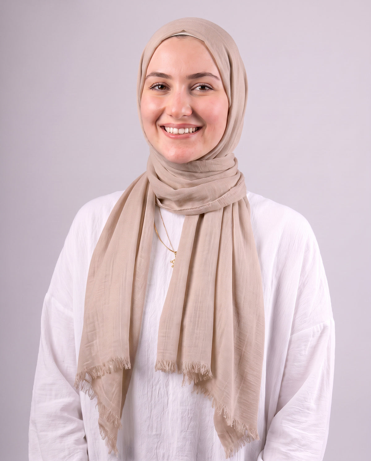 Safnga Cotton Scarf - Medium Beige