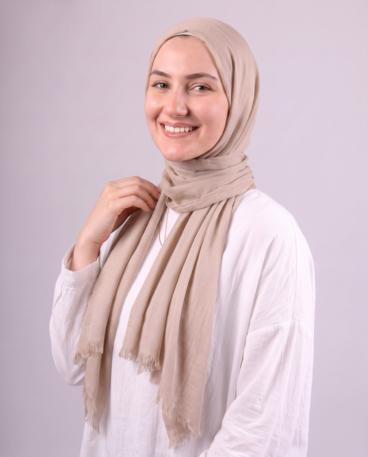 Safnga Cotton Scarf - Medium Beige