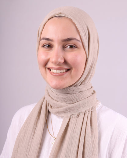 Safnga Cotton Scarf - Medium Beige