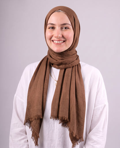 Safnga Cotton Scarf - Brown