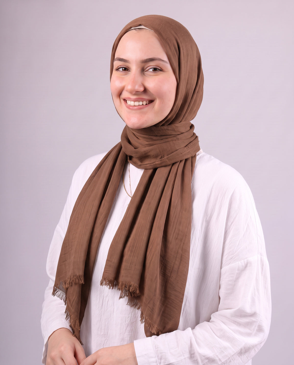 Safnga Cotton Scarf - Brown