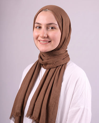 Safnga Cotton Scarf - Brown