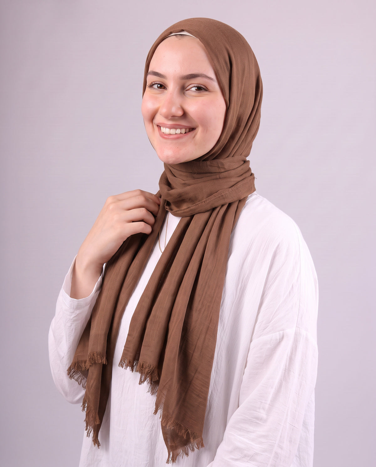 Safnga Cotton Scarf - Brown