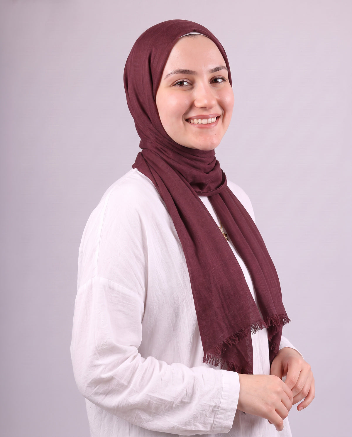 Safnga Cotton Scarf - Burgundy