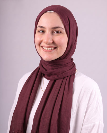 Safnga Cotton Scarf - Burgundy