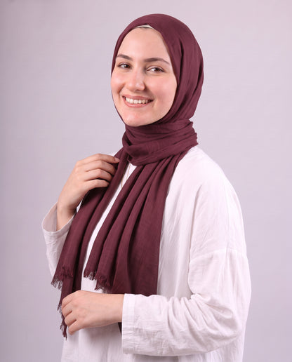 Safnga Cotton Scarf - Burgundy