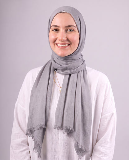 Safnga Cotton Scarf - Medium Grey
