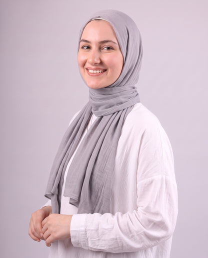 Safnga Cotton Scarf - Medium Grey