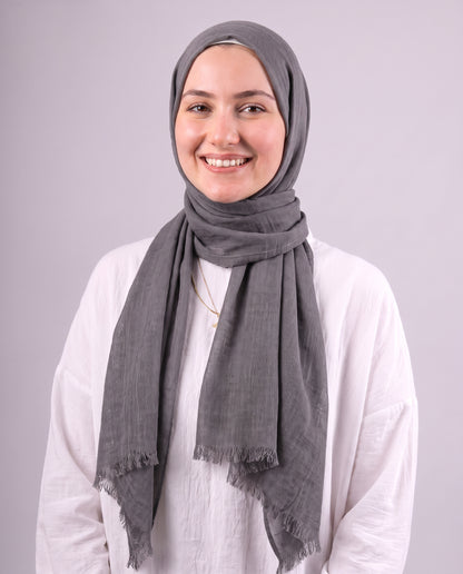 Safnga Cotton Scarf - Dark Grey