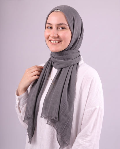 Safnga Cotton Scarf - Dark Grey