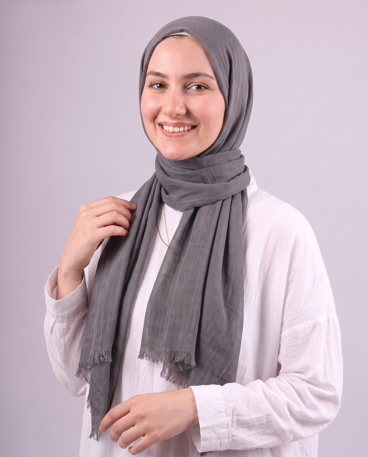 Safnga Cotton Scarf - Dark Grey