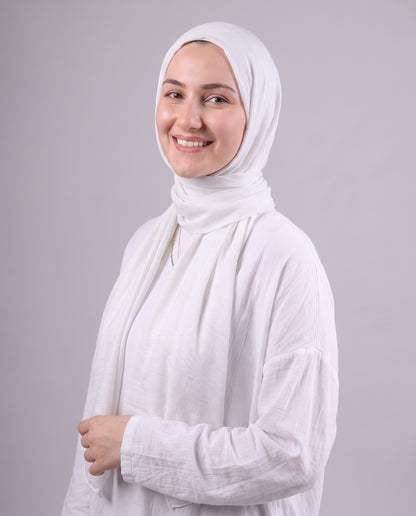 Strap Kuwaiti Scarf - White