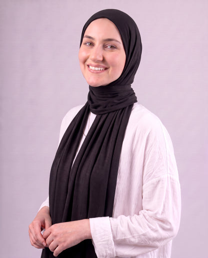 Plain Kuwaiti Scarf - Black