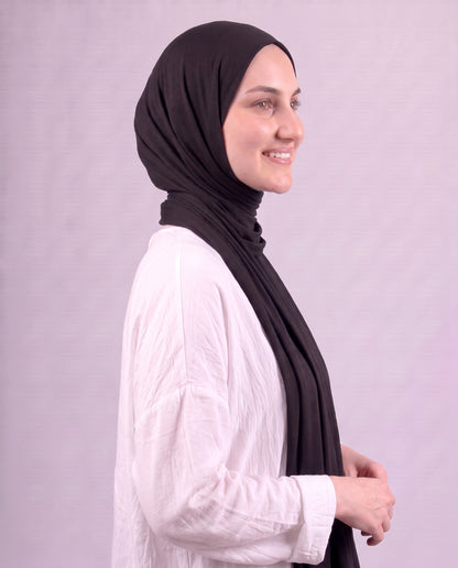 Plain Kuwaiti Scarf - Black