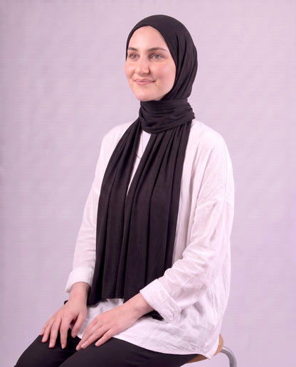 Plain Kuwaiti Scarf - Black