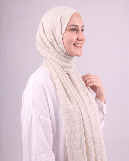 Robean Devore Scarf - Creamy